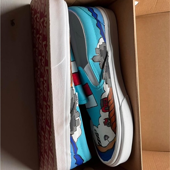 Vans Custom Hand Painted Slip-On Sneakers-Men 9/women 10.5 - Picture 2 of 10